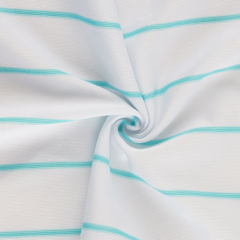 Blauw gestreepte kettinggebreide stof